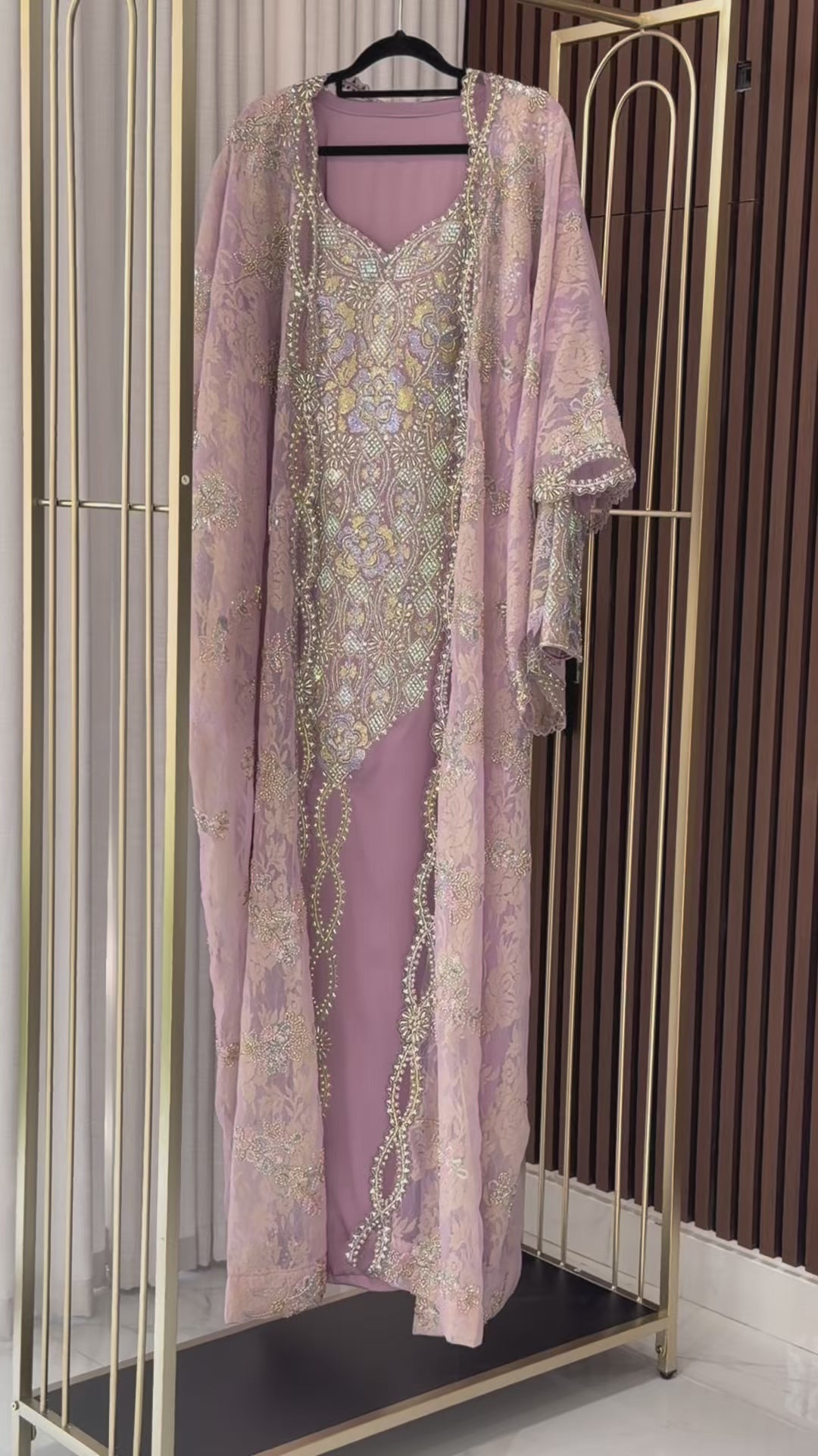 Layali Lavender Crystal Kaftan