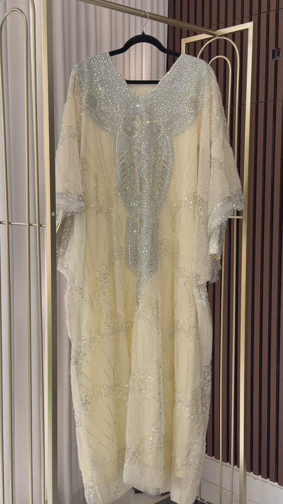 Noor Ivory Crystal Kaftan